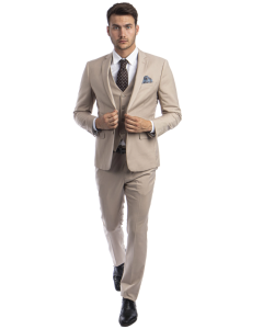 CCO Men's Outlet 3 Piece Skinny Fit Suit - Notch Lapel