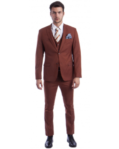 CCO Men's Outlet 3 Piece Skinny Fit Suit - Notch Lapel