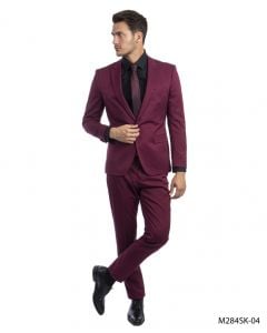 Tazio Men's 2 Piece Skinny Fit Suit - Bold Colors
