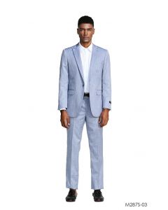 Tazio Men's 2pc Slim Fit Executive Suit - Peak Lapel