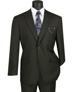 Vinci Men's 2 Piece Modern Fit Executive Suit - Pure Solid