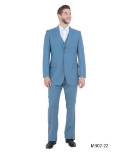 Blue Men's Suit Men Notch Lapel