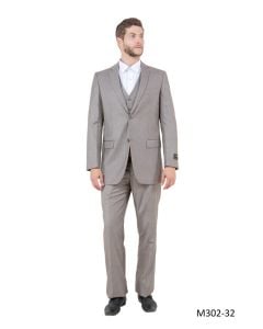 CCO Men's 3 Piece Solid Executive Outlet Suit - Flat Front Pants