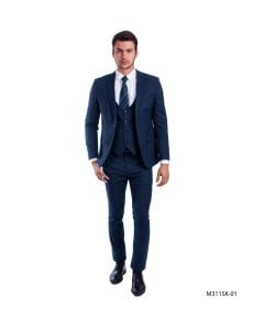Sean Alexander Men's 3 Piece Skinny Fit Suit - U Vest
