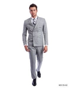 Sean Alexander Men's 2 Piece Double Breasted Suit - Vibrant Plaid