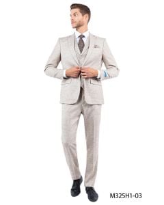 CCO Men's Outlet 3 Piece Executive Suit - Tweed Look