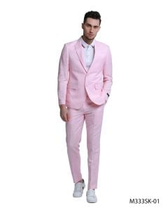 Tazio Men's 2 Piece Skinny Fit Suit - Solid Color