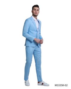 CCO Men's Outlet 2 Piece Skinny Fit Suit - Solid Color
