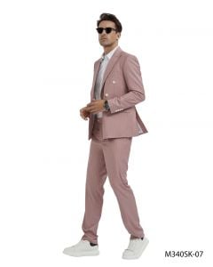 Tazio Men's 2 Piece Skinny Fit Suit - Light Pinstripe