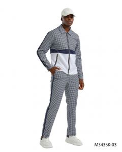Tazio Men's Outlet 2 Piece Track Suit Set- Houndstooth