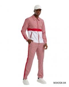 CCO Men's Outlet 2 Piece Track Suit Set- Houndstooth