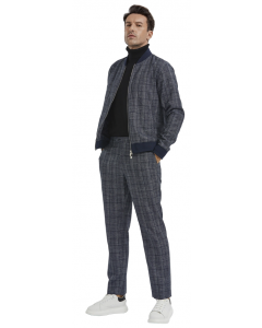 Tazio Men's 2 Piece Track Suit Set- Glen Plaid Pattern