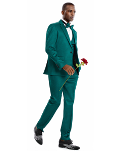 Tazio Men's Outlet 4 Piece Skinny Fit Suit - Bright Polka Dot