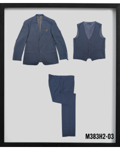 CCO Men's Outlet 3 Piece Hybrid Fit Suit - Notch Lapel