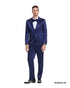CCO Men's Outlet 3 Piece Skinny Fit Suit - Sharkskin
