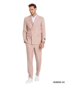 Tazio Men's Outlet 2 Piece Skinny Fit Suit - with Light Pinstripe