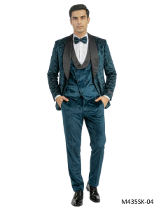 Teal Suit Velvet Suits Slim Fit Suits for Men