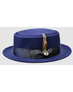 Bruno Capelo Men's Porkpie Style Wool Hat - Bold Ribbon