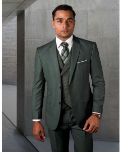 Statement Men's Outlet 3 Piece Unique Fashion Suit - Textured Vest