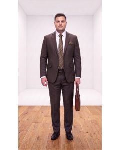 Statement Men's Outlet 3 Piece 100% Wool Fashion Suit - Textured Plaid