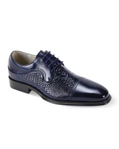 Giovanni Men's Leather Dress Shoe - Alligator Accent Panel