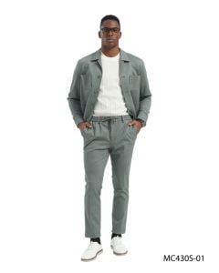 Green Casual Suit for Men Walking Suit Men's Leisure Suits