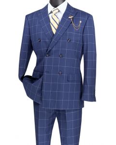 Vinci Men's Outlet 2 Piece Modern Fit Suit - Windowpane