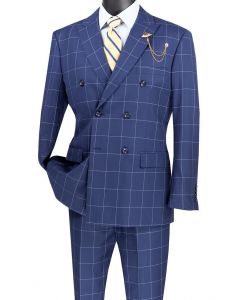 Vinci Men's Outlet 2 Piece Modern Fit Suit - Windowpane