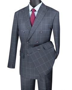 Vinci Men's Outlet 2 Piece Modern Fit Suit - Windowpane