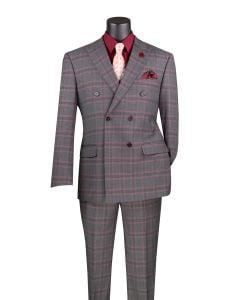 Vinci Men's 2 Piece Modern Fit Suit - Glen Plaid