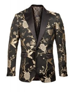 Empire Men's Luxurious Sport Coat - Detailed Floral Pattern