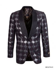 Empire Men's Luxurious Sport Coat - Dark Bubble Pattern