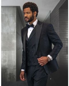 Statement Men's Outlet 3 Piece Unique Fashion Suit - Textured Zigzag