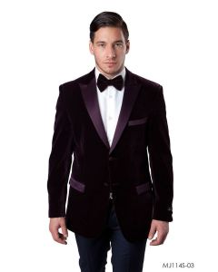 Tazio Men's Outlet Classic Fashion Slim Fit Sport Coat - Velvet Style