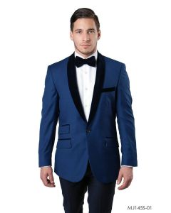 Tazio Men's Classic Fashion Sport Coat - with Velvet Shawl Lapel