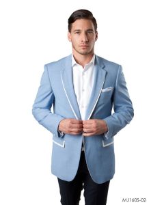 Tazio Men's Classic Fashion Sport Coat - White Accents