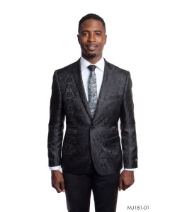 Tazio Men's Classic Fashion Slim Fit Sport Coat - Floral Pattern