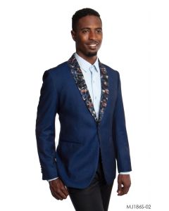 Tazio Men's Slim Fit Fashion Sport Coat - Floral Lapel