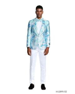 Tazio Men's Classic Fashion Sport Coat - with Layered Floral Pattern