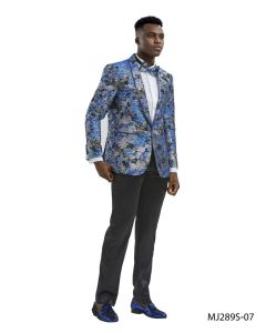 CCO Men's Classic Fashion Sport Coat - with Layered Floral Pattern