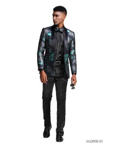 Tazio Men's Classic Fashion Sport Coat - Vibrant Floral Design