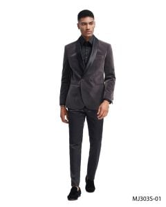 Tazio Men's Slim Fit Fashion Sport Coat - Sharp Velvet 