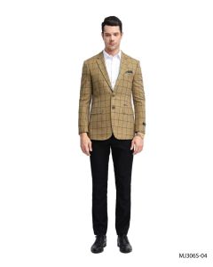 Tazio Men's Slim Fit Fashion Sport Coat - Checker Plaid