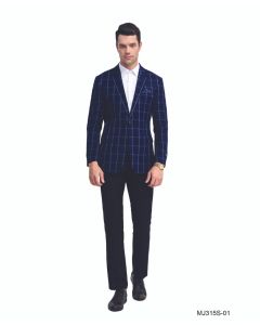 Tazio Men's Slim Fit Fashion Sport Coat - Sharp Windowpane