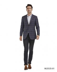 Tazio Men's Classic Fashion Sport Coat - Plaid Pattern