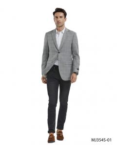 Tazio Men's Classic Fashion Sport Coat - Glen Plaid Pattern