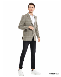 Tazio Men's Skinny Fit Fashion Sport Coat - Plaid