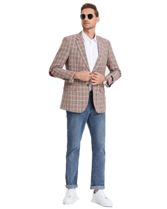 Tazio Men's Classic Fashion Sport Coat - Glen Check