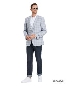 Tazio Men's Classic Fashion Sport Coat - Classic Glen Plaid