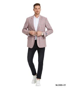 Tazio Men's Classic Fashion Sport Coat - Classic Glen Check